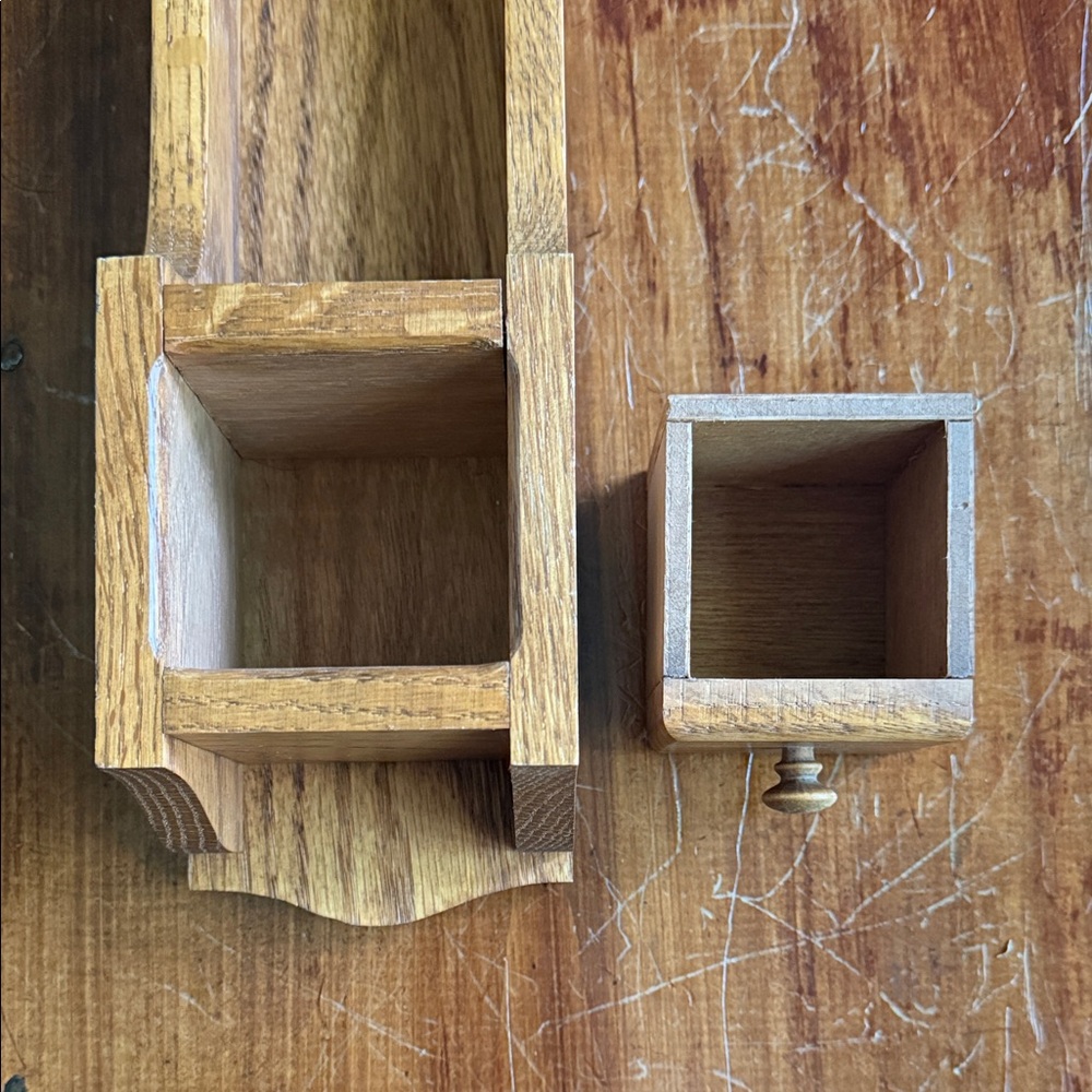 Wooden Wall-Mounted Shelf with Drawer - Picture 9 of 9